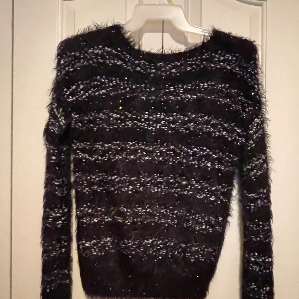 Black and White Fuzzy Sweater
